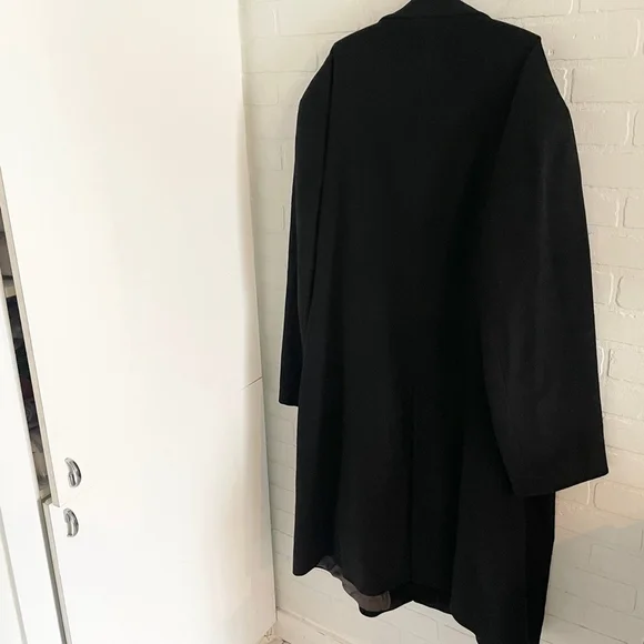 Eres Cashmere Coat Minimalist Luxury Overcoat Black Sz 64 - Picture 12 of 14